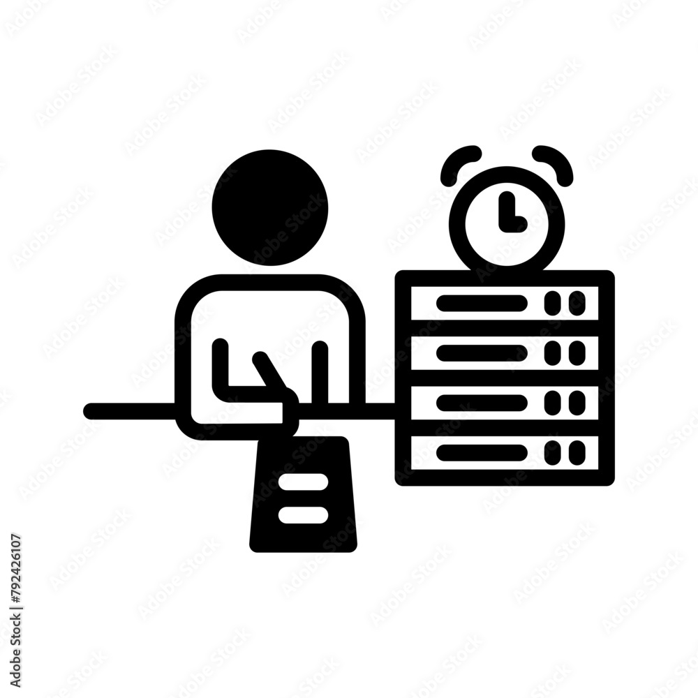 Vector solid black icon for Paperwork Vector solid black icon for Paperwork