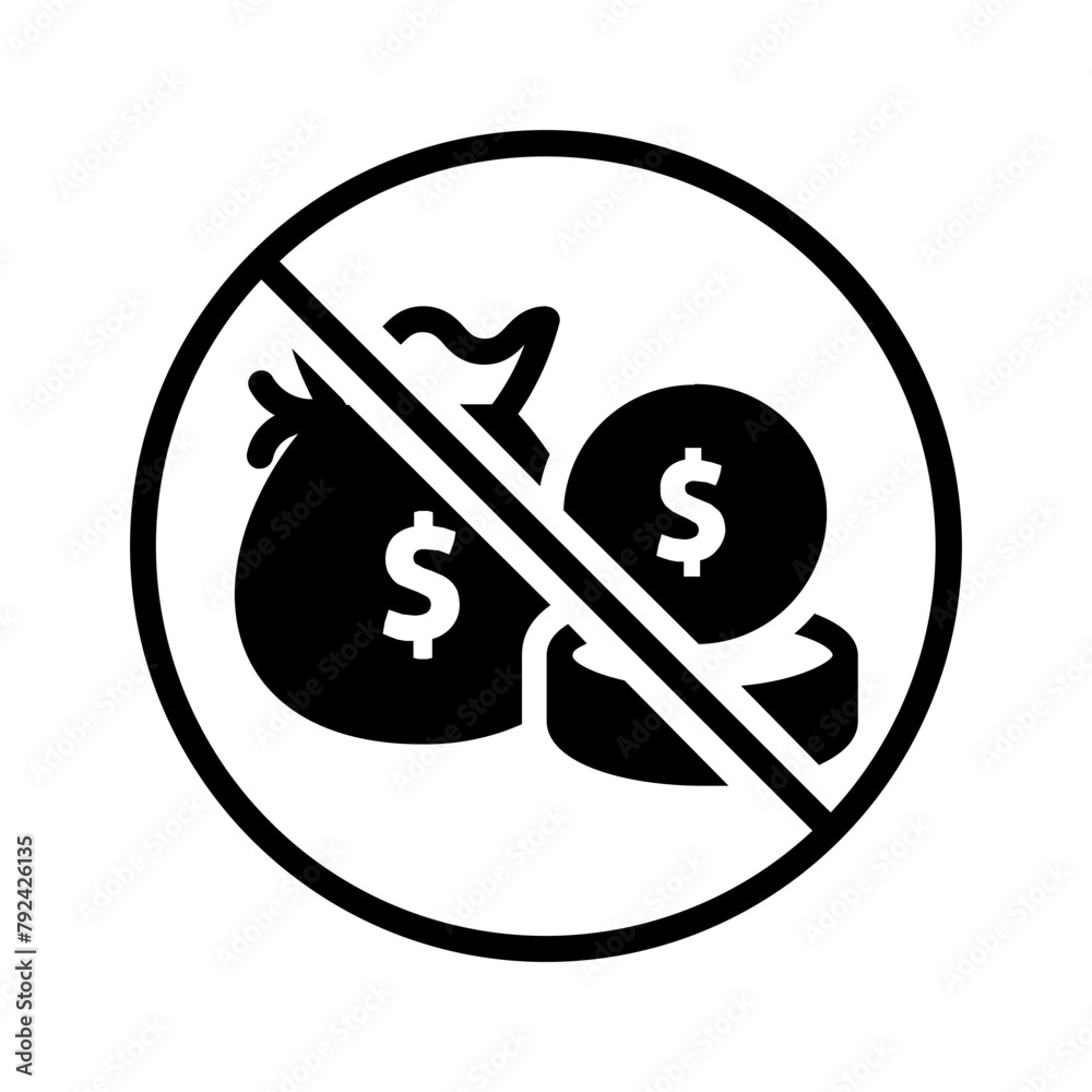 Vector solid black icon for Unpaid wages Vector solid black icon for Unpaid wages