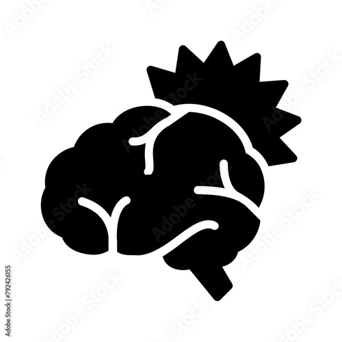 Vector solid black icon for Brain contusion