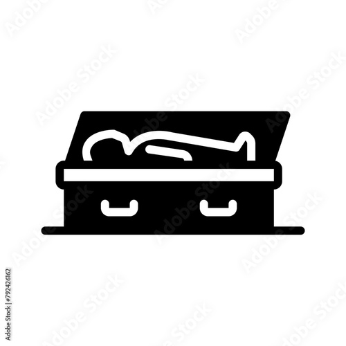 Vector solid black icon for Casket