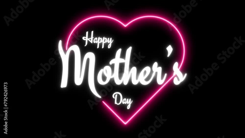mother day neon animated happy mother day neon love lettering background greeting mother's day gold red white