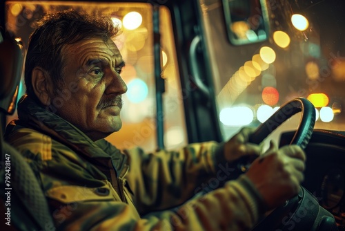 Wallpaper Mural Truck driver at night Torontodigital.ca