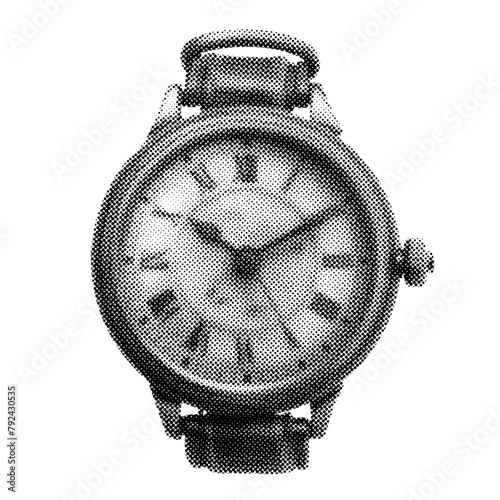 Retro halftone collage elements, halftone effect design, eye retro design	
