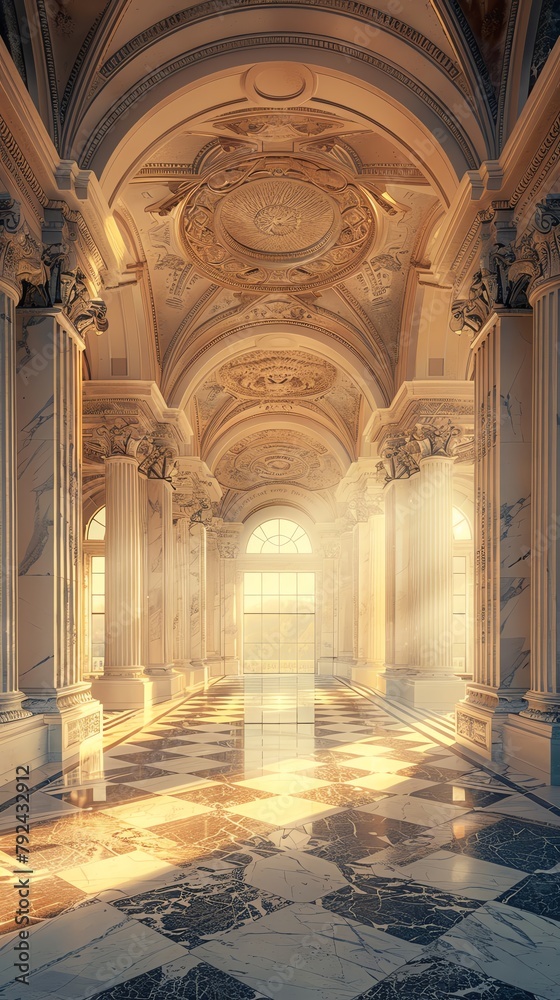 Bring architectural wonders to life with a low-angle view capturing grandeur Choose a digital rendering technique like photorealistic to emphasize intricate details