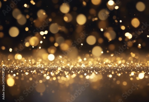 'dark abstract Sparkling light dust bokeh background. confetti particles. glittering Golden glistering gold background black particle texture yellow christmas sparkle'