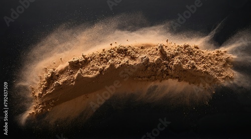 Khmeli-suneli powder on a black background. photo