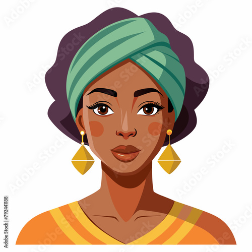african-american-pretty-girl--vector-illustration