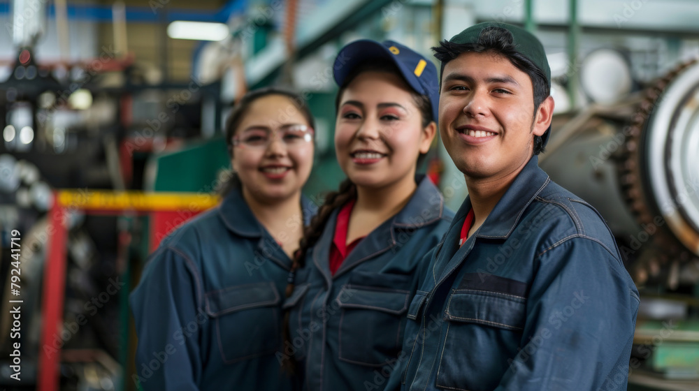 Group portrait of factory workers Group portrait of factory workers