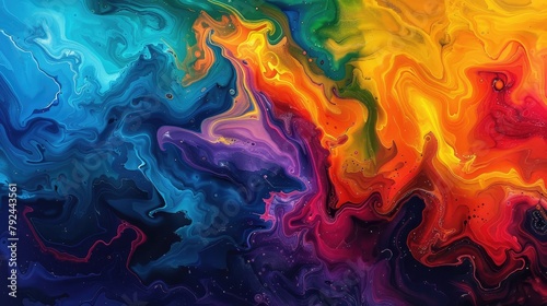 Vibrant swirls of color in abstract art photo
