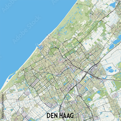 The Hague (Den Haag) Netherlands map poster art