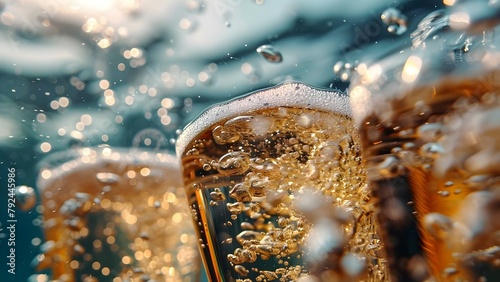 Creating Realistic Visuals of Champagne or Soda Drinks with a Bubbly Underwater Texture. Concept Product Photography, Beverage Advertising, Underwater Effects, Bubbly Texture, Realistic Visuals