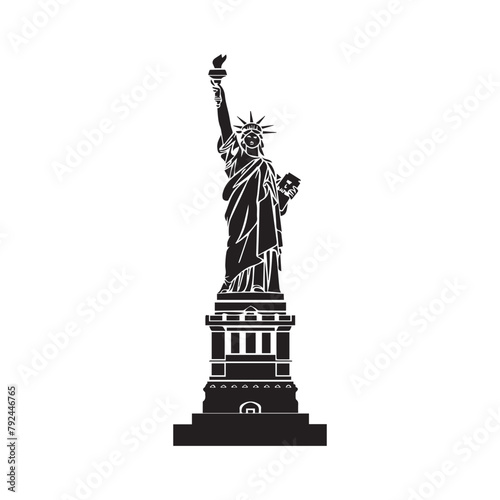 statue of liberty vector illustration on white background