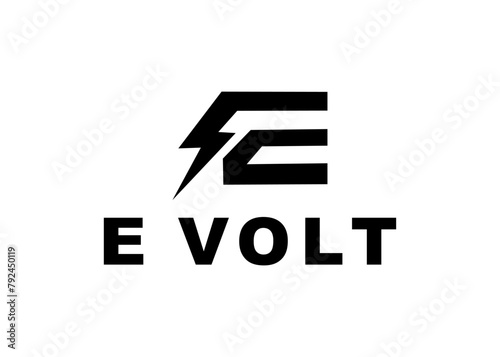 letter e volt logo, design, Vector, illustration, creative icon, template