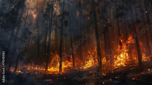 Forest burning problem . Causes of the Greenhouse Gasesm.