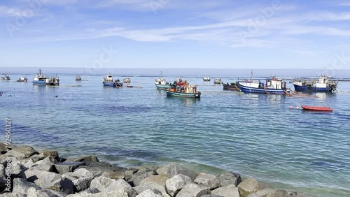 Diamond Mining boats anchored of the West Coast