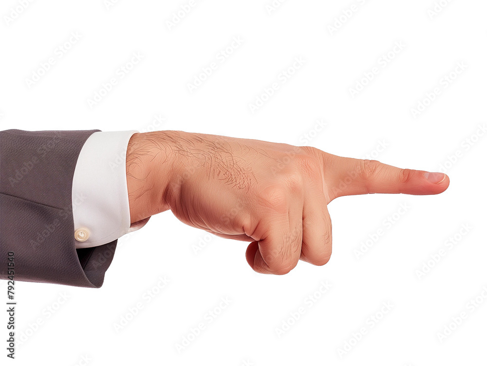 a businessman hand point to something isolated on transparent background a businessman hand point to something isolated on transparent background