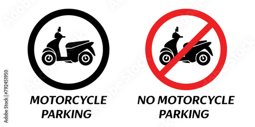 Motorcycle parking sign. Stock vector