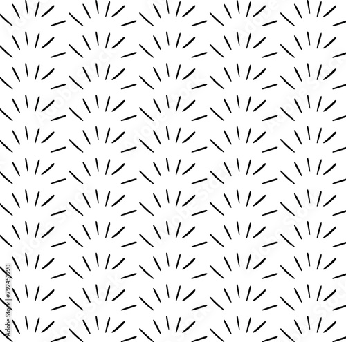 The abstraction consists of lines or needles lying in fans.