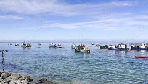 Diamond Mining boats anchored of the West Coast