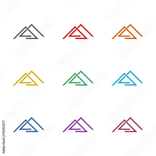 Free Download Roof logo icon isolated on white background. Set icons colorful - GFXLoad