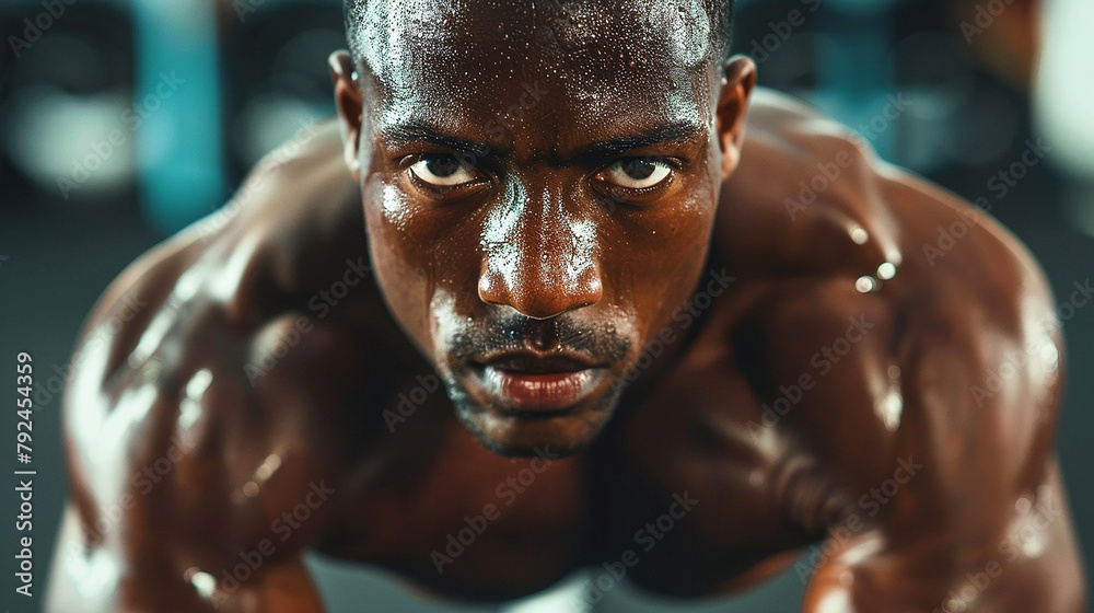A portrait of a confident athlete in action, showcasing strength and determination.