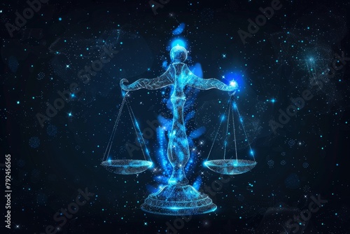 A statue of Lady Justice holding a balance scale symbolizing fairness and impartiality photo