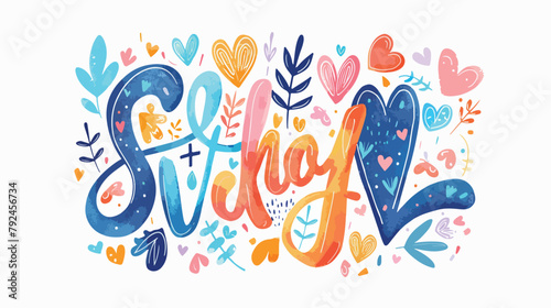 Cute colorful inscription for self acceptance vector