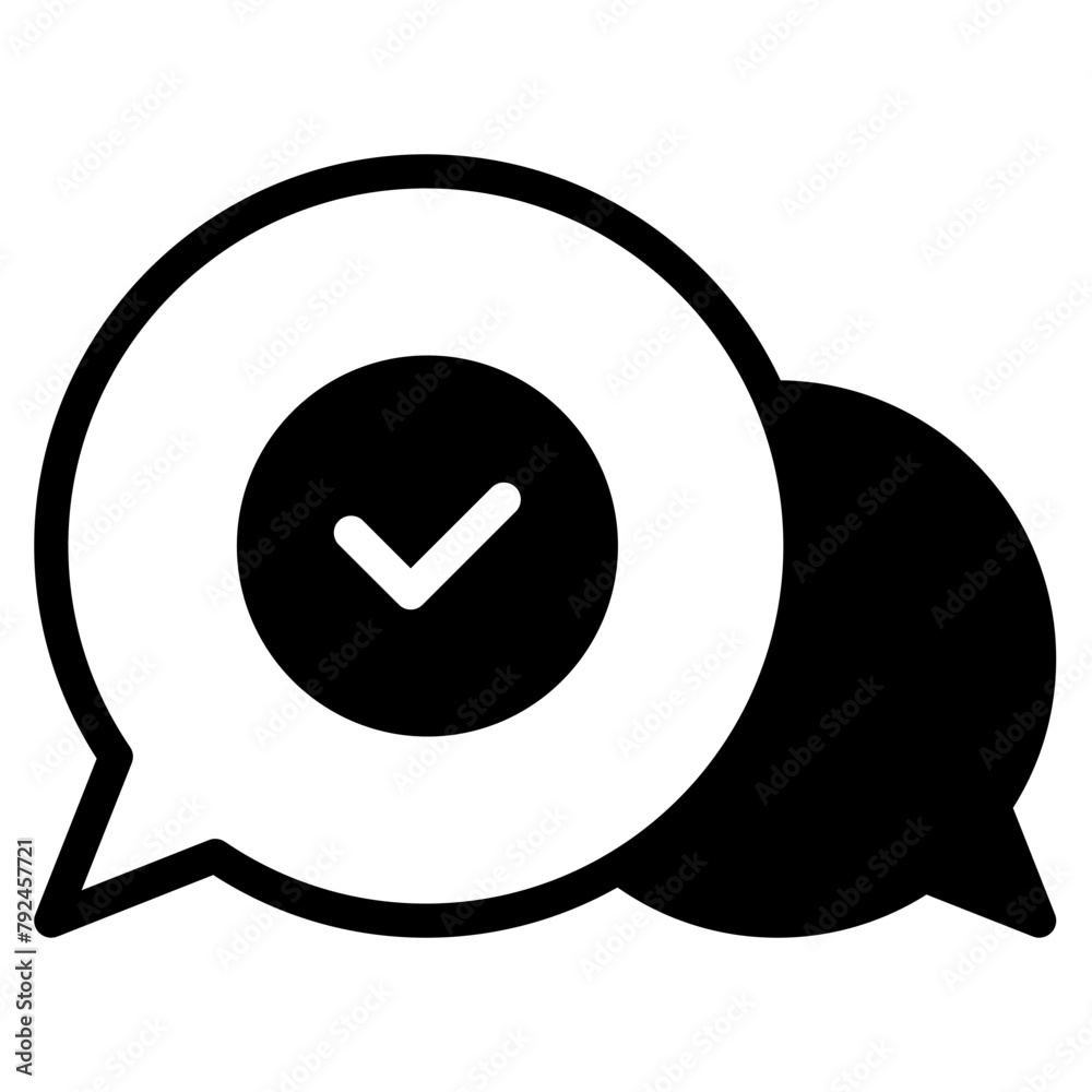chat bubble with checkmark icon chat bubble with checkmark icon
