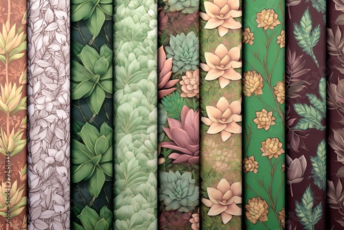 Succulent Botanical Garden Digital Paper Set - Craft Papers Theme