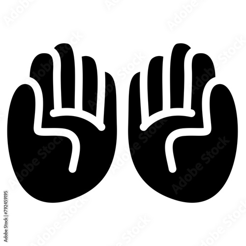 Hand Praying Glyph Icon