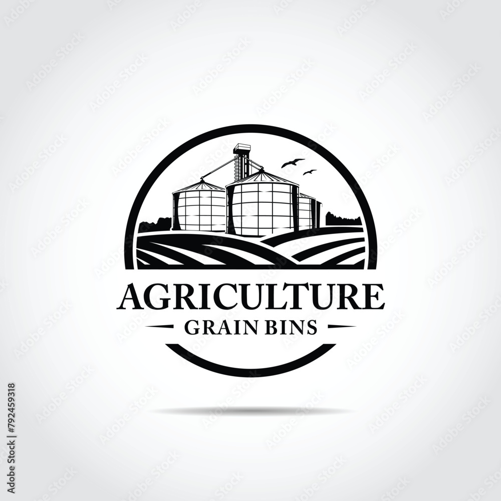 Agriculture corn field Logo Template. Vector Illustration