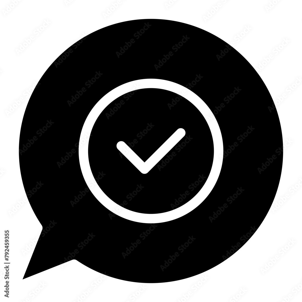 chat bubble with checkmark icon chat bubble with checkmark icon