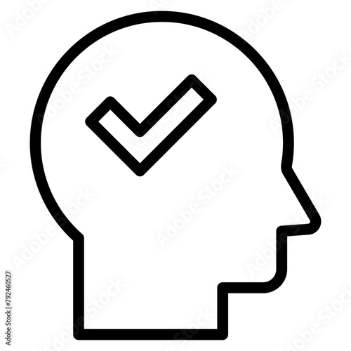 head with checkmark icon