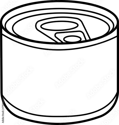 Canned Food Vector Outline Illustration