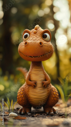 Pachycephalosaurus - A herbivorous dinosaur with a very thick head, known for its head-bashing behavior. It's a great character to represent as stubborn but brave. 3D render 