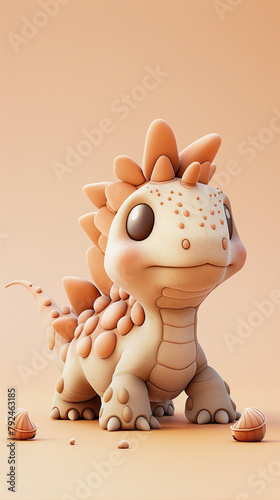 Stegosaurus - a herbivorous dinosaur characterized by a large sail-shaped bone plate on its back and a sharp bone at the tip of its tail. It can be represented as a defensive and cautious character. 