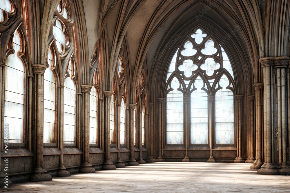 Gothic Architecture Social Media Themes & Detailed 3D Sculpture Models