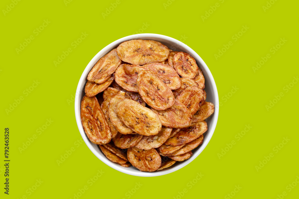 Fototapeta premium Crispy banana chips. Fruit snack