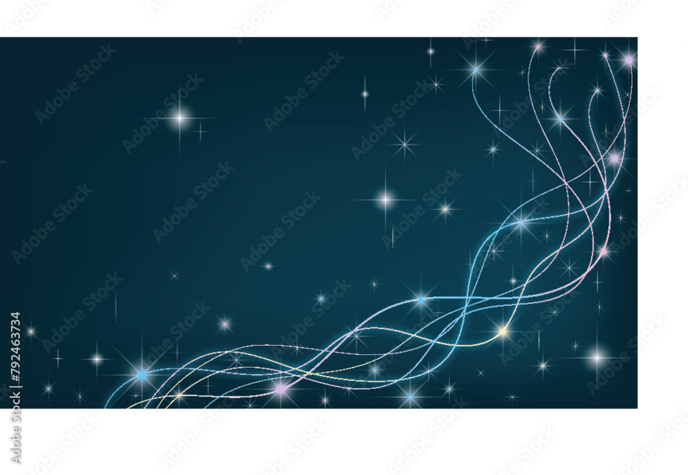 Fototapeta premium Abstract pastel bright star light effect on dark blue background