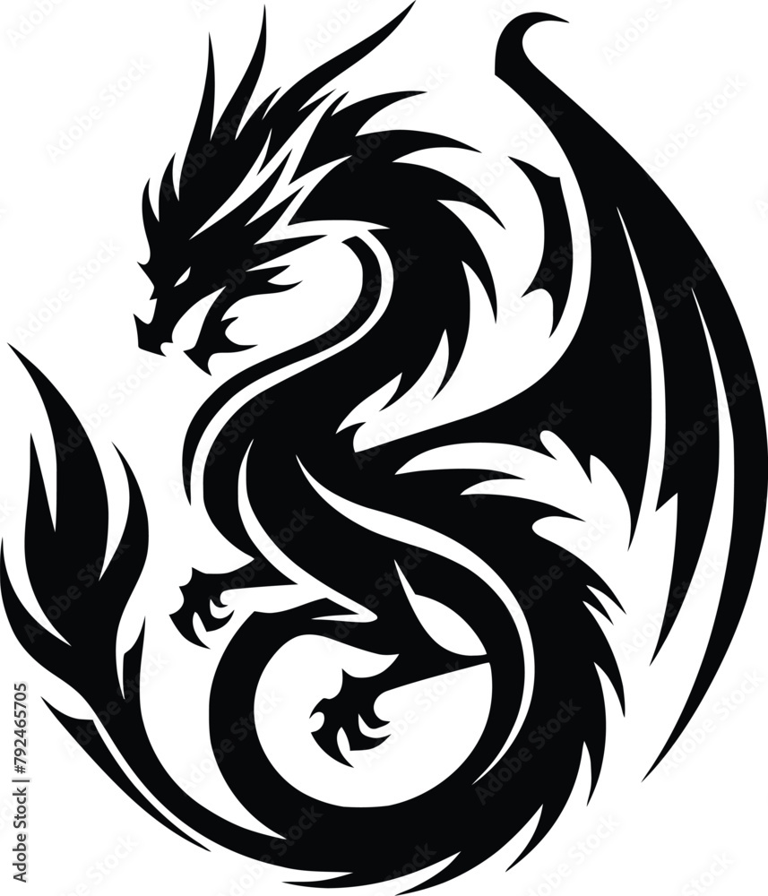 Chinese dragon silhouette