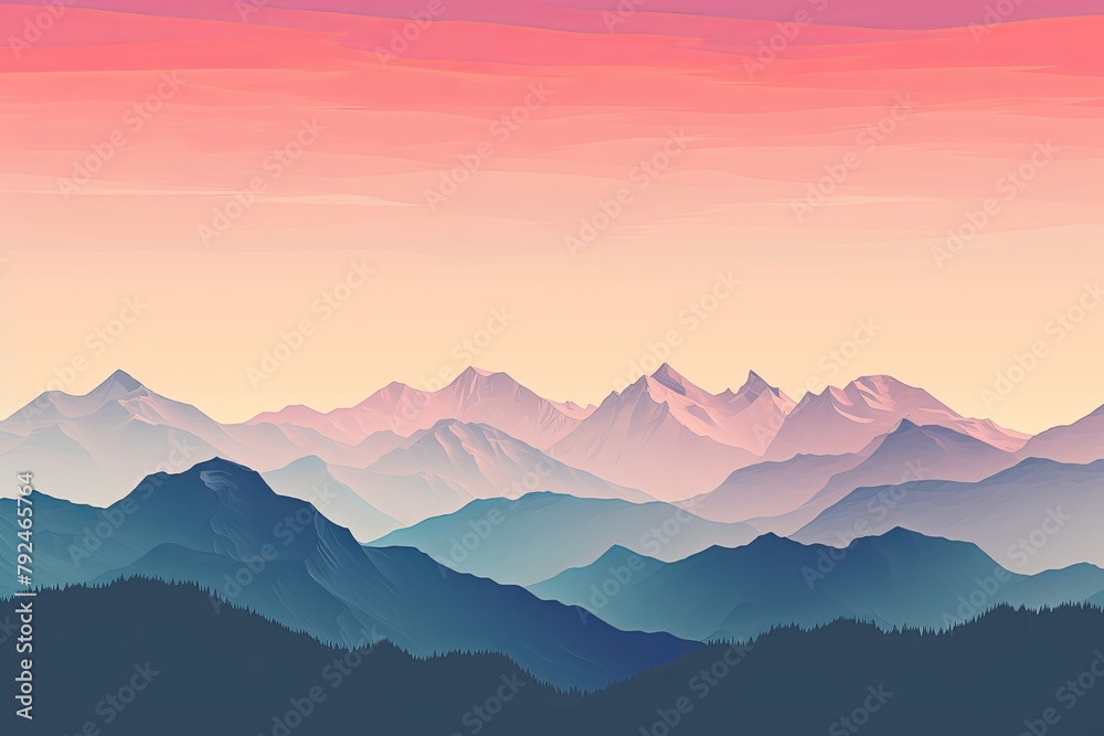 Alpine Sunrise Gradient: Majestic Mountain Inspirations in a Serene Color Palette