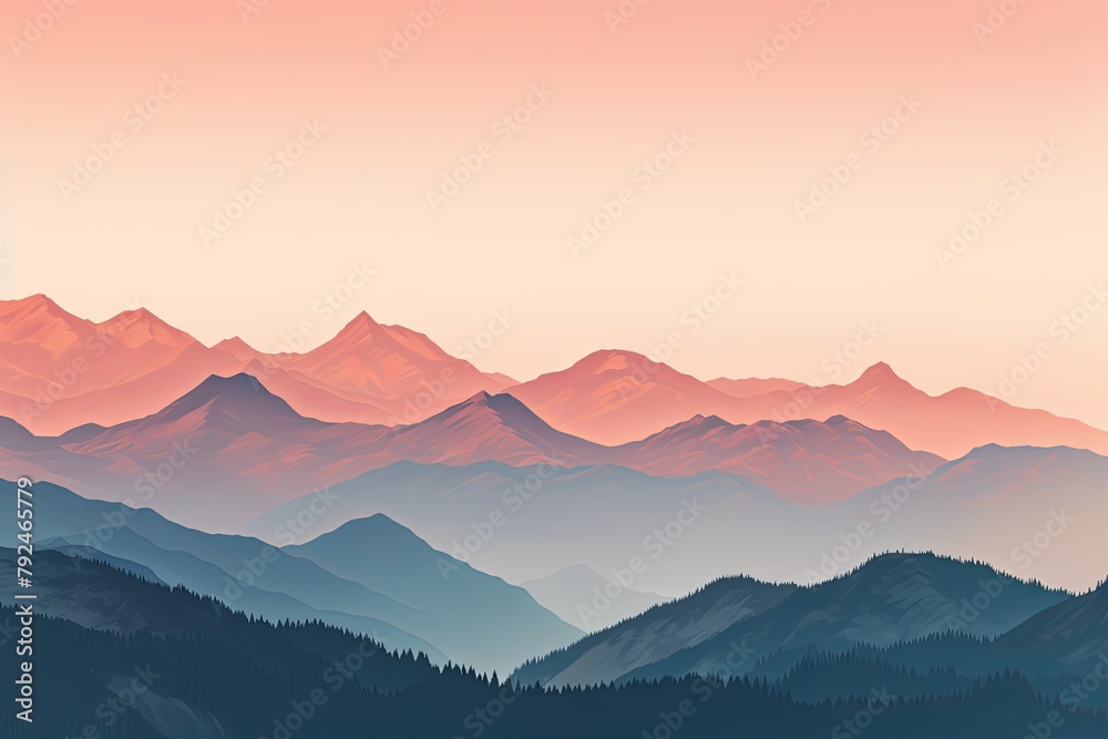 Alpine Sunrise Majesty: Majestic Mountain Gradient Inspirations in Enchanting Color Palette