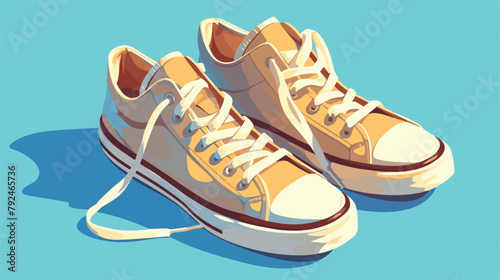 Shoe icon vector 2d flat cartoon vactor illustratio
