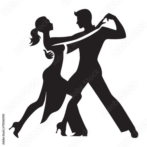 Close position Dance Silhouette Vector