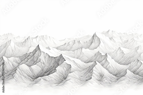 Mountain Gradient Majesty: Escarpment Line Art Drawing photo
