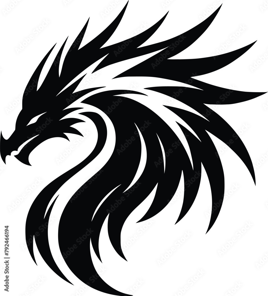 Fototapeta premium Chinese dragon silhouette