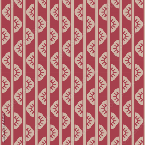 Japanese Zigzag Leaf Stripe Vector Seamless Pattern