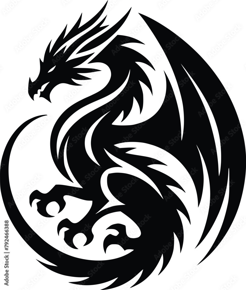 Chinese dragon silhouette Chinese dragon silhouette