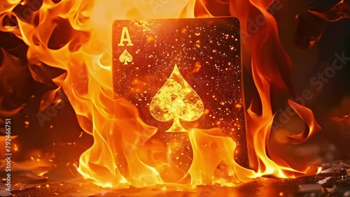 Flaming Ace: The Hot Hand in Poker. Concept Gamblers Anonymous, Winning Streaks, Poker Strategies, Card Counting Techniques photo