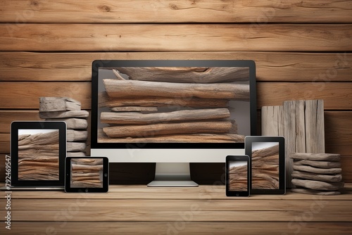Driftwood Ecommerce: Rustic Woodgrain Web Assets & Templates photo